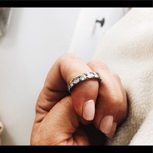 Asscher Diamond CZ eternity ring